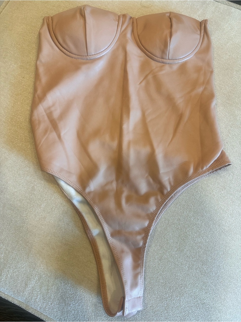 Shinestar Nude/Tan Molded-Cup' One-Piece Bodysuit